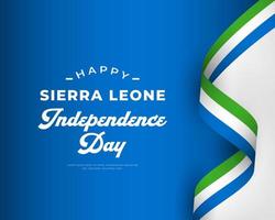 joyeux jour de l'indépendance de la sierra leone 27 avril illustration de conception vectorielle de célébration. modèle d'affiche, de bannière, de publicité, de carte de voeux ou d'élément de conception d'impression vecteur