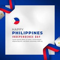 joyeux jour de l'indépendance des philippines 12 juin illustration de conception vectorielle de célébration. modèle d'affiche, de bannière, de publicité, de carte de voeux ou d'élément de conception d'impression vecteur