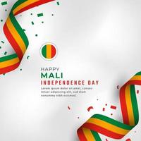 joyeux jour de l'indépendance du mali 22 septembre illustration de conception vectorielle de célébration. modèle d'affiche, de bannière, de publicité, de carte de voeux ou d'élément de conception d'impression vecteur