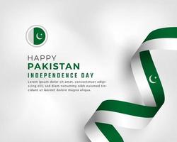 joyeux jour de l'indépendance du pakistan 14 août illustration de conception vectorielle de célébration. modèle d'affiche, de bannière, de publicité, de carte de voeux ou d'élément de conception d'impression vecteur