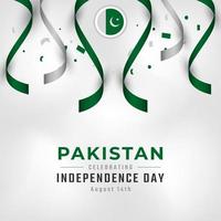 joyeux jour de l'indépendance du pakistan 14 août illustration de conception vectorielle de célébration. modèle d'affiche, de bannière, de publicité, de carte de voeux ou d'élément de conception d'impression vecteur
