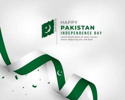 joyeux jour de l'indépendance du pakistan 14 août illustration de conception vectorielle de célébration. modèle d'affiche, de bannière, de publicité, de carte de voeux ou d'élément de conception d'impression vecteur