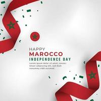 joyeux jour de l'indépendance du maroc 18 novembre illustration de conception vectorielle de célébration. modèle d'affiche, de bannière, de publicité, de carte de voeux ou d'élément de conception d'impression vecteur