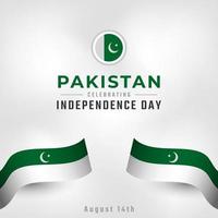 joyeux jour de l'indépendance du pakistan 14 août illustration de conception vectorielle de célébration. modèle d'affiche, de bannière, de publicité, de carte de voeux ou d'élément de conception d'impression vecteur
