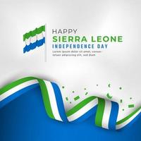 joyeux jour de l'indépendance de la sierra leone 27 avril illustration de conception vectorielle de célébration. modèle d'affiche, de bannière, de publicité, de carte de voeux ou d'élément de conception d'impression vecteur