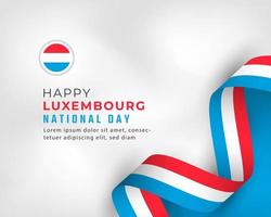 bonne fête nationale luxembourgeoise 23 juin illustration de conception vectorielle de célébration. modèle d'affiche, de bannière, de publicité, de carte de voeux ou d'élément de conception d'impression vecteur