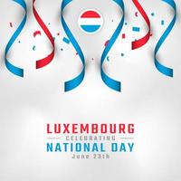 bonne fête nationale luxembourgeoise 23 juin illustration de conception vectorielle de célébration. modèle d'affiche, de bannière, de publicité, de carte de voeux ou d'élément de conception d'impression vecteur