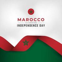 joyeux jour de l'indépendance du maroc 18 novembre illustration de conception vectorielle de célébration. modèle d'affiche, de bannière, de publicité, de carte de voeux ou d'élément de conception d'impression vecteur