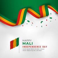 joyeux jour de l'indépendance du mali 22 septembre illustration de conception vectorielle de célébration. modèle d'affiche, de bannière, de publicité, de carte de voeux ou d'élément de conception d'impression vecteur