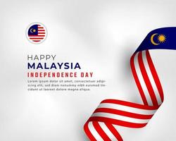 joyeux jour de l'indépendance de la malaisie 31 août illustration de conception vectorielle de célébration. modèle d'affiche, de bannière, de publicité, de carte de voeux ou d'élément de conception d'impression vecteur