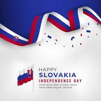 joyeux jour de l'indépendance de la slovaquie 17 juillet illustration de conception de vecteur de célébration. modèle d'affiche, de bannière, de publicité, de carte de voeux ou d'élément de conception d'impression
