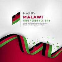 joyeux jour de l'indépendance du malawi 6 juillet illustration de conception vectorielle de célébration. modèle d'affiche, de bannière, de publicité, de carte de voeux ou d'élément de conception d'impression vecteur