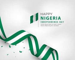 joyeux jour de l'indépendance du nigeria 1er octobre illustration de conception vectorielle de célébration. modèle d'affiche, de bannière, de publicité, de carte de voeux ou d'élément de conception d'impression vecteur