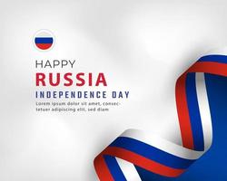 joyeux jour de l'indépendance de la russie 12 juin illustration de conception vectorielle de célébration. modèle d'affiche, de bannière, de publicité, de carte de voeux ou d'élément de conception d'impression vecteur