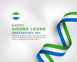 joyeux jour de l'indépendance de la sierra leone 27 avril illustration de conception vectorielle de célébration. modèle d'affiche, de bannière, de publicité, de carte de voeux ou d'élément de conception d'impression vecteur