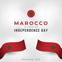 joyeux jour de l'indépendance du maroc 18 novembre illustration de conception vectorielle de célébration. modèle d'affiche, de bannière, de publicité, de carte de voeux ou d'élément de conception d'impression vecteur