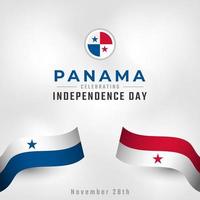 joyeux jour de l'indépendance du panama 28 novembre illustration de conception vectorielle de célébration. modèle d'affiche, de bannière, de publicité, de carte de voeux ou d'élément de conception d'impression vecteur