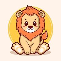 illustration de dessin animé de lion mignon vecteur