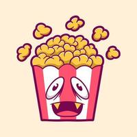 illustration de dessin animé drôle de pop-corn de monstre vecteur