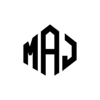 création de logo de lettre maj avec forme de polygone. création de logo en forme de polygone et de cube maj. modèle de logo vectoriel maj hexagone couleurs blanches et noires. monogramme maj, logo d'entreprise et immobilier.