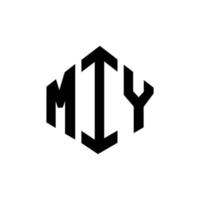 création de logo de lettre miy avec forme de polygone. création de logo miy en forme de polygone et de cube. modèle de logo vectoriel miy hexagone couleurs blanches et noires. monogramme miy, logo d'entreprise et immobilier.