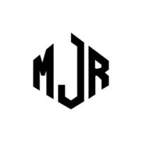 création de logo de lettre mjr avec forme de polygone. création de logo en forme de polygone et de cube mjr. modèle de logo vectoriel hexagonal mjr couleurs blanches et noires. monogramme mjr, logo d'entreprise et immobilier.