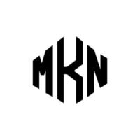 création de logo de lettre mkn avec forme de polygone. création de logo en forme de polygone et de cube mkn. modèle de logo vectoriel mkn hexagone couleurs blanches et noires. monogramme mkn, logo d'entreprise et immobilier.