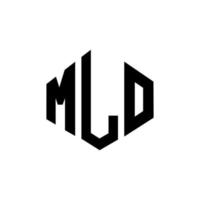 création de logo de lettre mlo avec forme de polygone. création de logo en forme de polygone et de cube mlo. modèle de logo vectoriel mlo hexagone couleurs blanches et noires. monogramme mlo, logo d'entreprise et immobilier.