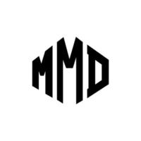 création de logo de lettre mmd avec forme de polygone. création de logo en forme de polygone et de cube mmd. modèle de logo vectoriel mmd hexagone couleurs blanches et noires. monogramme mmd, logo d'entreprise et immobilier.