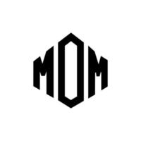 création de logo de lettre de maman avec forme de polygone. création de logo en forme de polygone et de cube de maman. modèle de logo vectoriel maman hexagone couleurs blanches et noires. monogramme de maman, logo d'entreprise et immobilier.