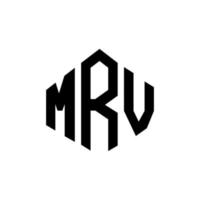 création de logo de lettre mrv avec forme de polygone. création de logo en forme de polygone et de cube mrv. modèle de logo vectoriel mrv hexagone couleurs blanches et noires. monogramme mrv, logo commercial et immobilier.