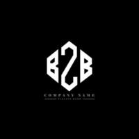 création de logo de lettre bzb avec forme de polygone. création de logo en forme de polygone et de cube bzb. modèle de logo vectoriel bzb hexagone couleurs blanches et noires. monogramme bzb, logo d'entreprise et immobilier.