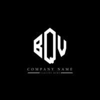 création de logo de lettre bqv avec forme de polygone. création de logo en forme de polygone et de cube bqv. modèle de logo vectoriel bqv hexagone couleurs blanches et noires. monogramme bqv, logo commercial et immobilier.