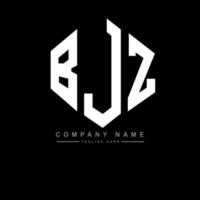 création de logo de lettre bjz avec forme de polygone. création de logo en forme de polygone et de cube bjz. modèle de logo vectoriel bjz hexagone couleurs blanches et noires. monogramme bjz, logo d'entreprise et immobilier.