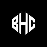 création de logo de lettre bhc avec forme de polygone. création de logo en forme de polygone et de cube bhc. modèle de logo vectoriel bhc hexagone couleurs blanches et noires. monogramme bhc, logo d'entreprise et immobilier.