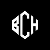 création de logo de lettre bch avec forme de polygone. création de logo en forme de polygone et de cube bch. modèle de logo vectoriel bch hexagone couleurs blanches et noires. monogramme bch, logo d'entreprise et immobilier.