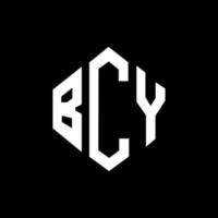 création de logo de lettre bcy avec forme de polygone. création de logo en forme de polygone et de cube bcy. modèle de logo vectoriel bcy hexagone couleurs blanches et noires. monogramme bcy, logo d'entreprise et immobilier.
