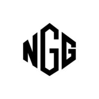 création de logo de lettre ngg avec forme de polygone. création de logo en forme de polygone et de cube ngg. modèle de logo vectoriel ngg hexagone couleurs blanches et noires. monogramme ngg, logo d'entreprise et immobilier.