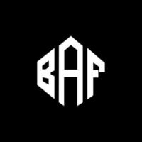 création de logo de lettre baf avec forme de polygone. création de logo en forme de polygone et de cube baf. modèle de logo vectoriel baf hexagone couleurs blanches et noires. monogramme baf, logo commercial et immobilier.