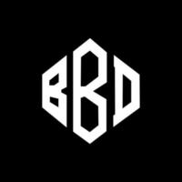 création de logo de lettre bbd avec forme de polygone. création de logo en forme de polygone et de cube bbd. modèle de logo vectoriel hexagone bbd couleurs blanches et noires. monogramme bbd, logo d'entreprise et immobilier.