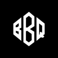 création de logo de lettre de barbecue avec forme de polygone. création de logo en forme de polygone et de cube pour barbecue. modèle de logo vectoriel hexagone barbecue couleurs blanches et noires. monogramme de barbecue, logo d'entreprise et immobilier.