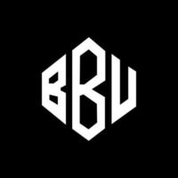 création de logo de lettre bbu avec forme de polygone. création de logo en forme de polygone et de cube bbu. modèle de logo vectoriel bbu hexagone couleurs blanches et noires. monogramme bbu, logo d'entreprise et immobilier.