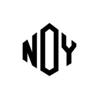 création de logo de lettre noy avec forme de polygone. création de logo en forme de polygone et de cube noy. modèle de logo vectoriel noy hexagone couleurs blanches et noires. monogramme noy, logo d'entreprise et immobilier.