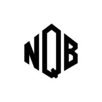 création de logo de lettre nqb avec forme de polygone. création de logo en forme de polygone et de cube nqb. modèle de logo vectoriel nqb hexagone couleurs blanches et noires. monogramme nqb, logo commercial et immobilier.