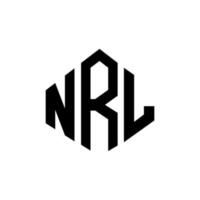 création de logo de lettre nrl avec forme de polygone. création de logo en forme de polygone et de cube nrl. modèle de logo vectoriel nrl hexagone couleurs blanches et noires. monogramme nrl, logo d'entreprise et immobilier.
