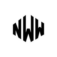 création de logo de lettre nww avec forme de polygone. création de logo en forme de polygone et de cube nww. modèle de logo vectoriel nww hexagone couleurs blanches et noires. monogramme nww, logo d'entreprise et immobilier.