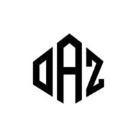 création de logo de lettre oaz avec forme de polygone. création de logo en forme de polygone et de cube oaz. modèle de logo vectoriel oaz hexagone couleurs blanches et noires. monogramme oaz, logo d'entreprise et immobilier.