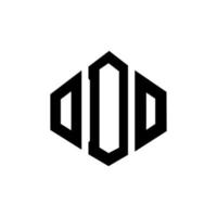 création de logo de lettre odo avec forme de polygone. création de logo en forme de polygone et de cube odo. modèle de logo vectoriel odo hexagone couleurs blanches et noires. monogramme odo, logo d'entreprise et immobilier.