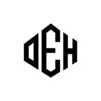 création de logo de lettre oeh avec forme de polygone. oeh création de logo en forme de polygone et de cube. modèle de logo vectoriel oeh hexagone couleurs blanches et noires. monogramme oeh, logo d'entreprise et immobilier.