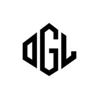 création de logo de lettre ogl avec forme de polygone. création de logo en forme de polygone et de cube ogl. modèle de logo vectoriel ogl hexagone couleurs blanches et noires. monogramme ogl, logo d'entreprise et immobilier.